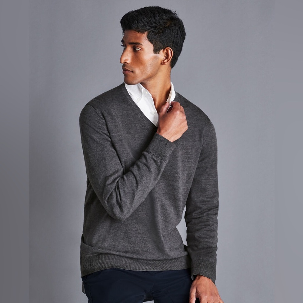 Charles Tyrwhitt Merino Wool V-Neck Sweater